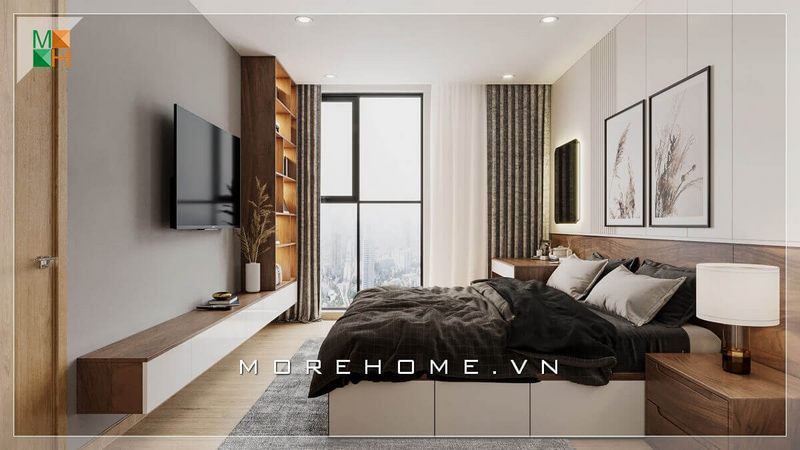 #16 Mẫu thiết kế phòng ngủ chung cư hiện đại, thời thượng từ nhà thiết kế nội thất MOREHOME